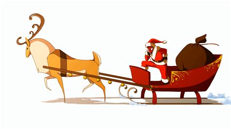 santa sleigh gif|More.